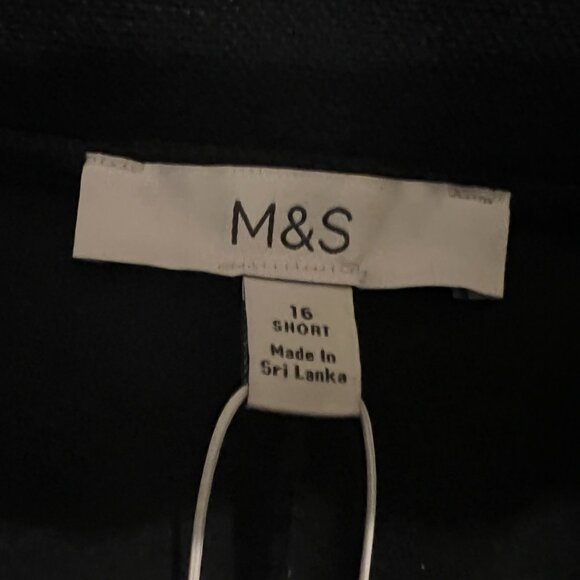 Marks & Spencer M&S Wide Leg Navy Pants Trousers, Size 12 Short (UK 16) NWT - Picture 3 of 10